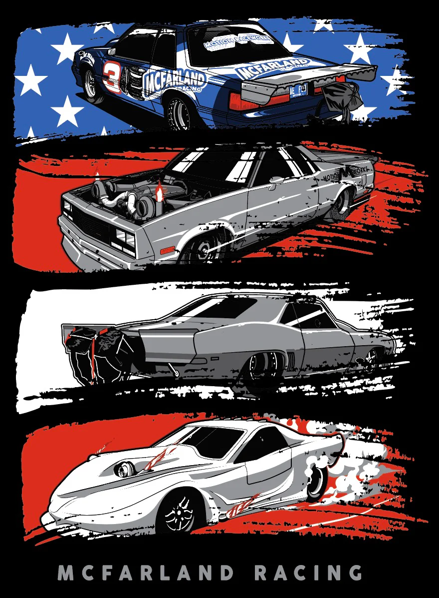 McFarland Racing 4 Flag Shirt - Image 2
