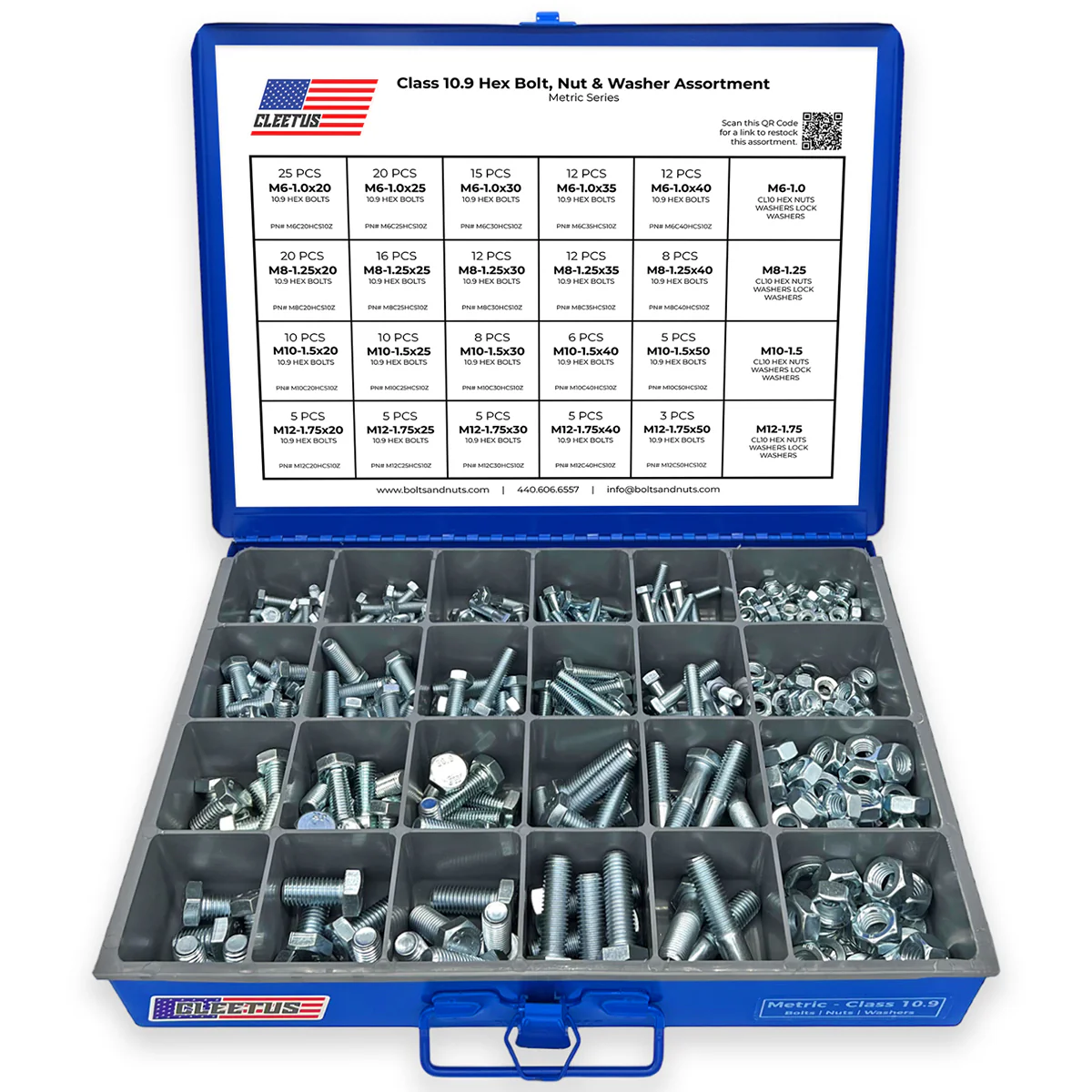 Metric Hex Bolt, Nut & Washer Assortment - 600 Piece - Image 4